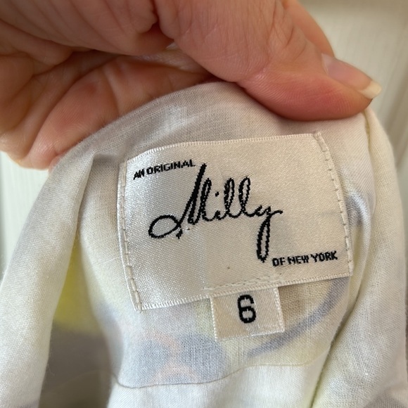 MILLY Silk Blend Floral Print Spaghetti Strap Sundress Size 6 - Picture 11 of 16